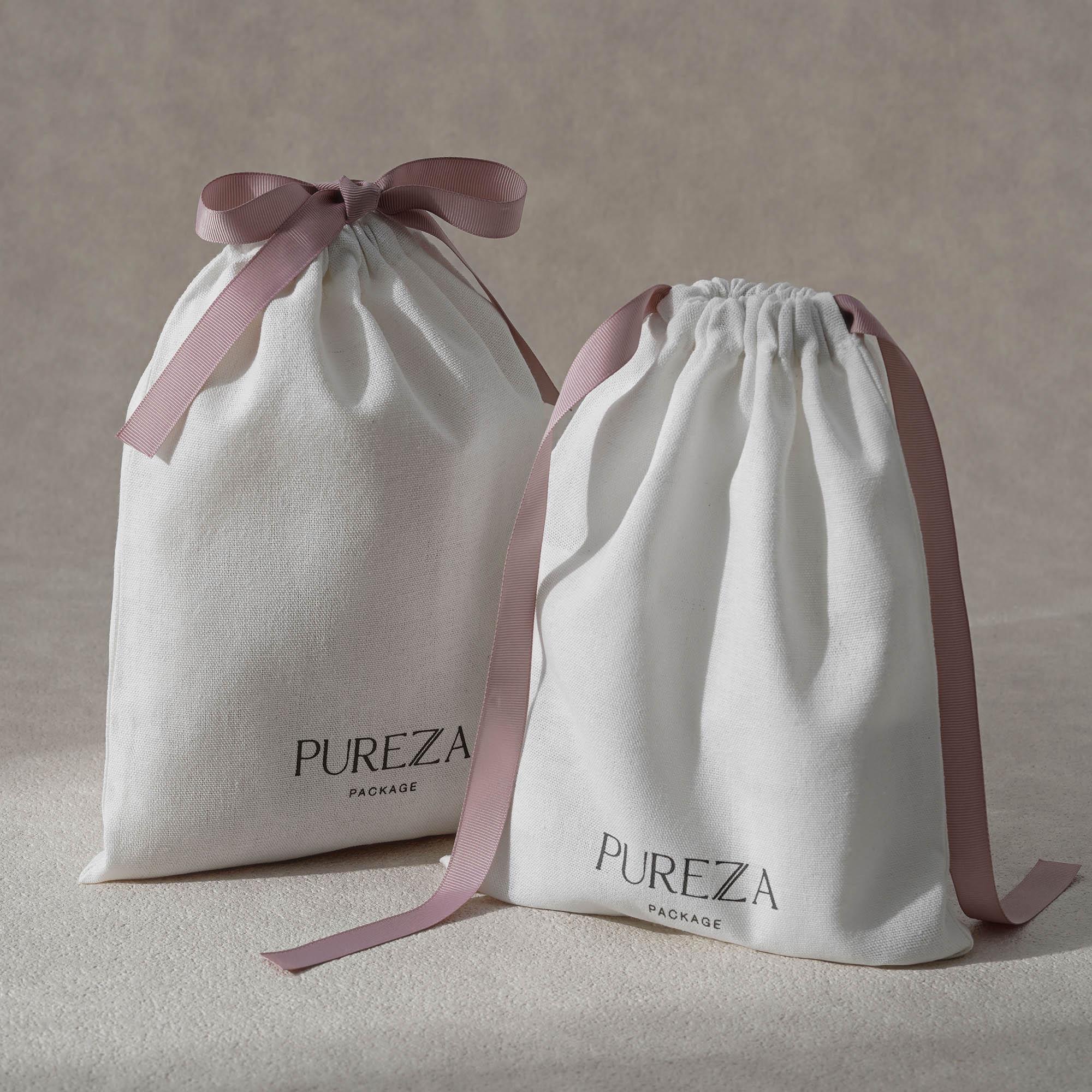 Luxury Skincare Packaging - Bolsa de Algodón con Cordón, Ecológica
