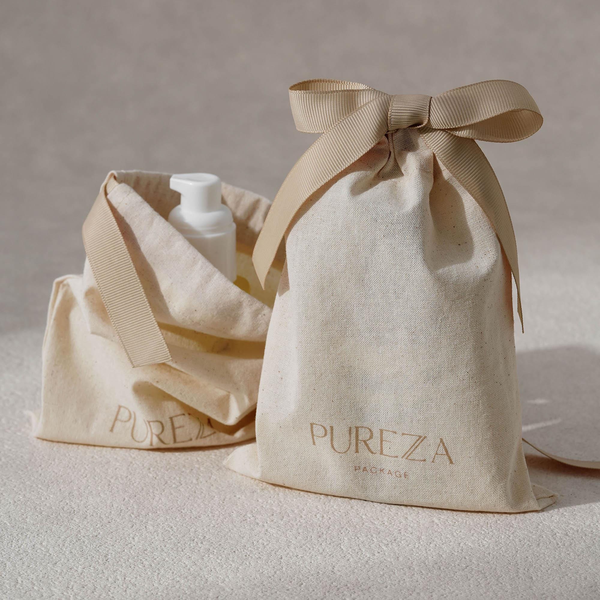 Luxury Skincare Packaging - Bolsa de Algodón Natural Personalizable con